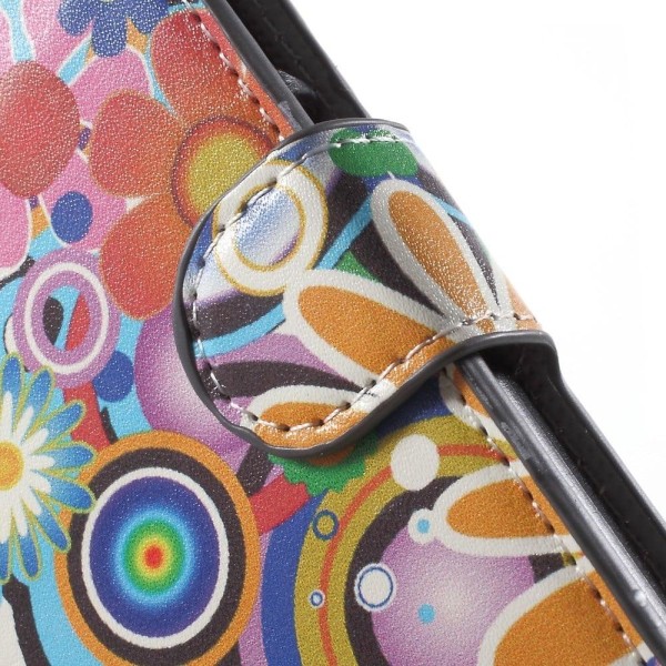 Moberg Huawei Ascend P8 Læder Etui Med Kortholder - Farvet Blomster Multicolor