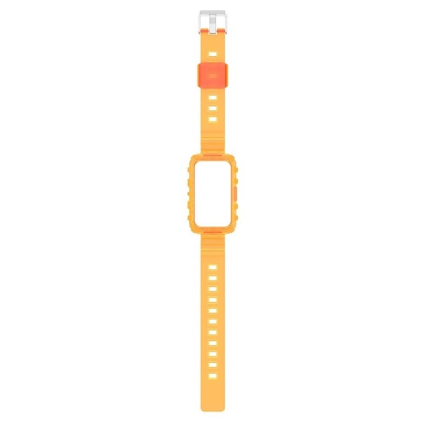 Huawei Band 7 / Honor Band 6 transparent klockarmband med skydd - Transparent Orange Orange