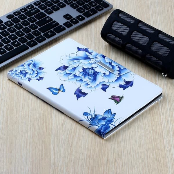 iPad Pro 11 tum (2020) / (2018) coolt mönstrat flipfodral i läder - Blå Blommor Blå