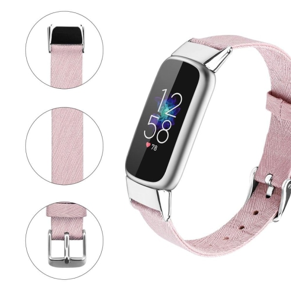 Fitbit Luxe klockarmband i canvas - Ljusrosa / Storlek: S Rosa