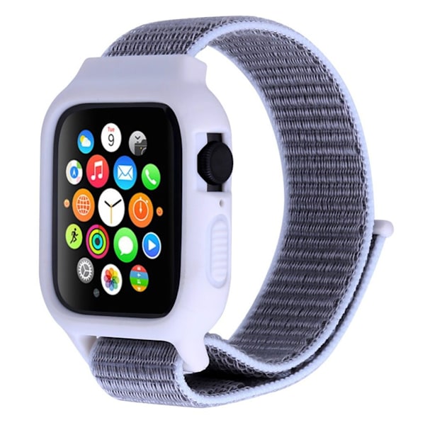Apple Watch Series 5 40mm nylon silikone Ramme - Lysegrå Silver grey