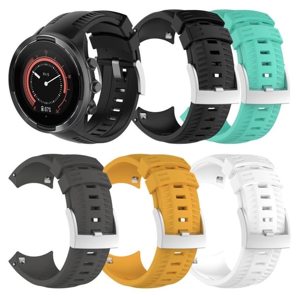 Suunto 9 erstatnings urrem i silikone der er miljøvenligt - Sort Black