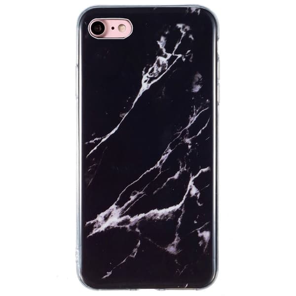 Marble iPhone Se (2022) / Se 2020 / 8 / 7 Etui - Svart Black