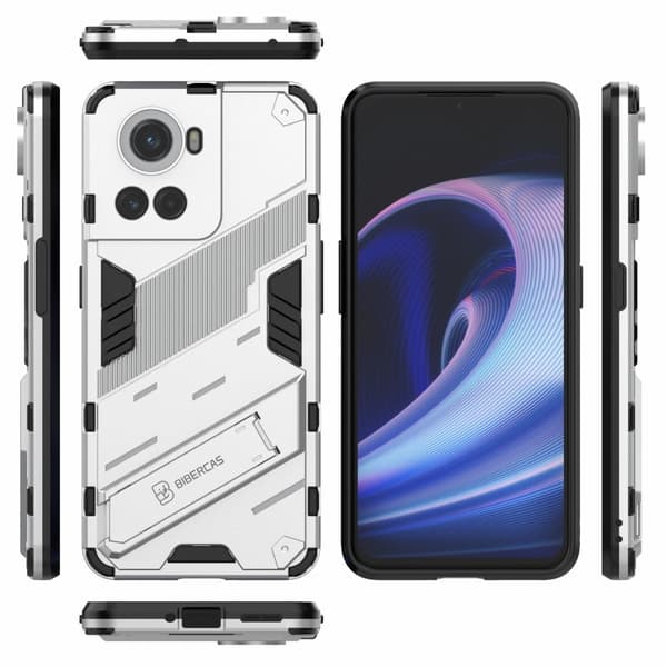 Støtsikkert hybriddeksel for OnePlus 10R / OnePlus Ace - Sølv Silver grey