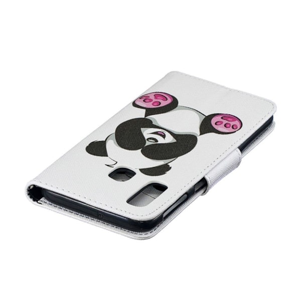 Samsung Galaxy A40 mønstret lædercover - yndig panda Multicolor