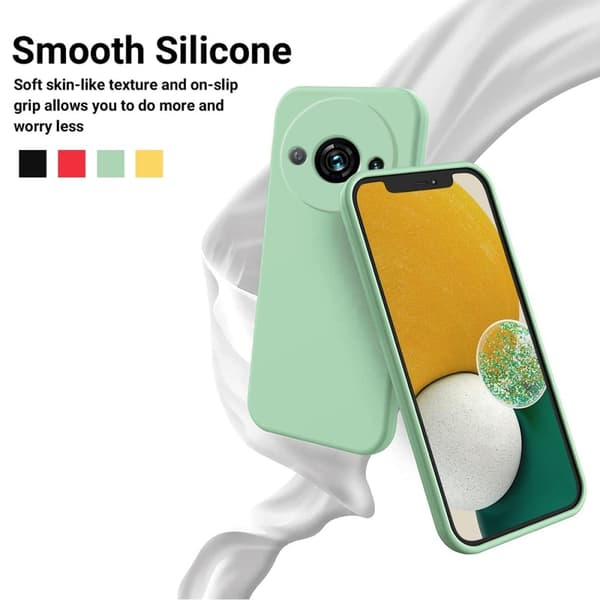 Matt Xiaomi Redmi A3 / Xiaomi Poco C61 skal av flytande silikon - Grön Grön