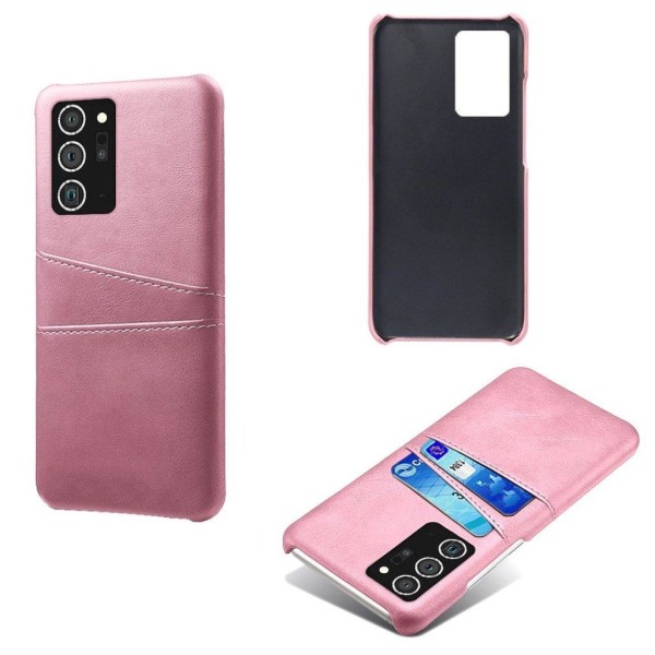 Dual Card Etui Samsung Galaxy Note 20 - Lyserød Pink