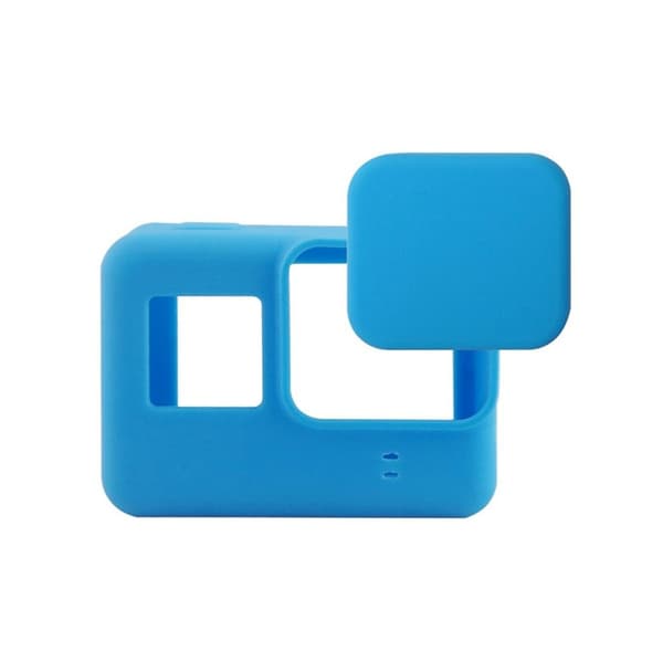 GoPro Hero5 silikonecover etui, med linse cover - Blå Blue