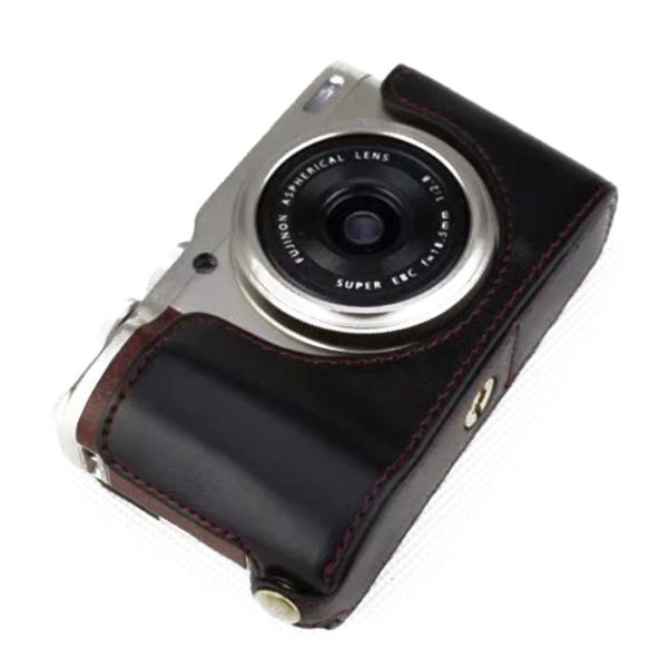 Fuji XF10 halvskyddande kamer fodral av syntetläder - Svart Svart