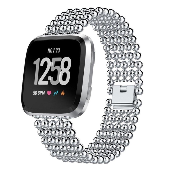 Fitbit Versa five perler spænde lukning rustfrit stål urrem - sølv Silver grey