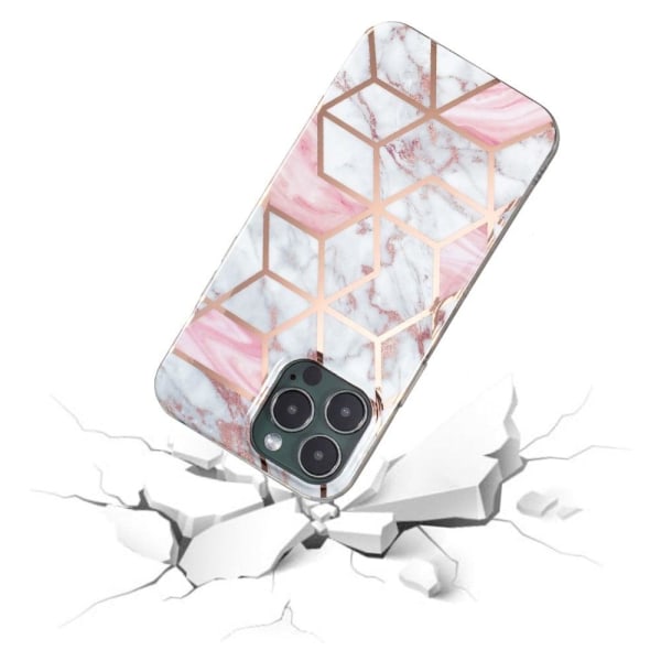 Marmormotiv iPhone 13 Pro skal - Rosa / Vit Marmor Rosa