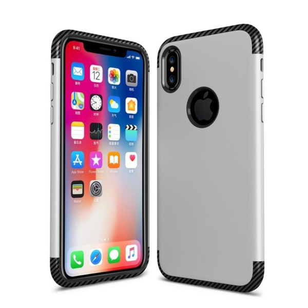 iPhone X uniikki suojakuori - Hopea Silver grey