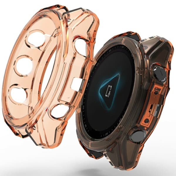 Garmin Fenix 8 51 mm klockfodral Stötsäkert flexibelt skydd Halvförpackat - Transparent Orange Orange