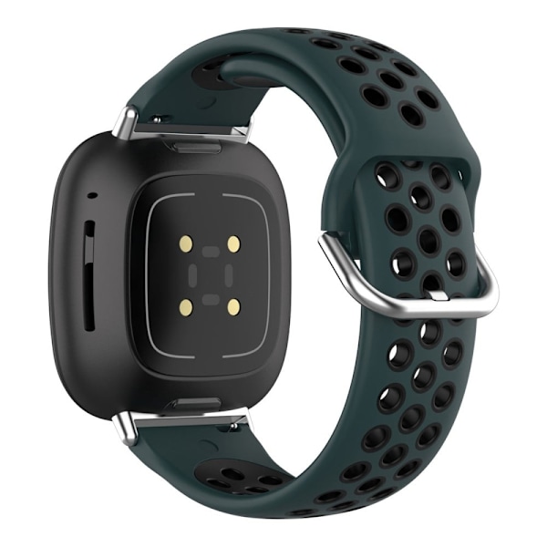 Fitbit Sense 2 / Versa 4 tofarvet silikone-urrem - Olivengrøn / Sort Green