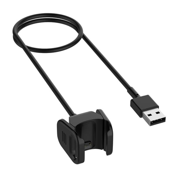 Fitbit Charge 3 USB Lataus kaapeli adapteri - Musta Black