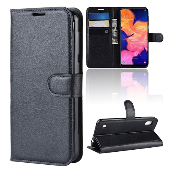 Alpha läder Samsung Galaxy A10 fodral - Svart Svart
