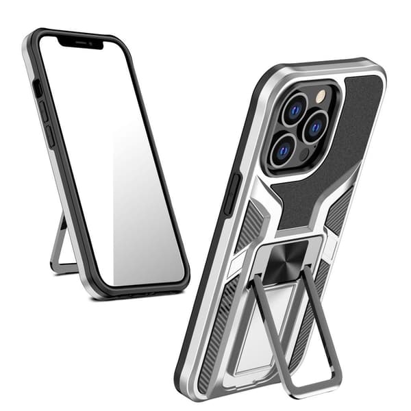 Stöttåligt iPhone 13 Pro hybridskal - Silver/Grå Silvergrå