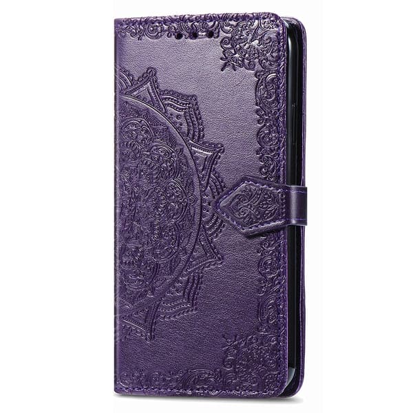Mandala Google Pixel 8A etui i lær - Lilla Purple