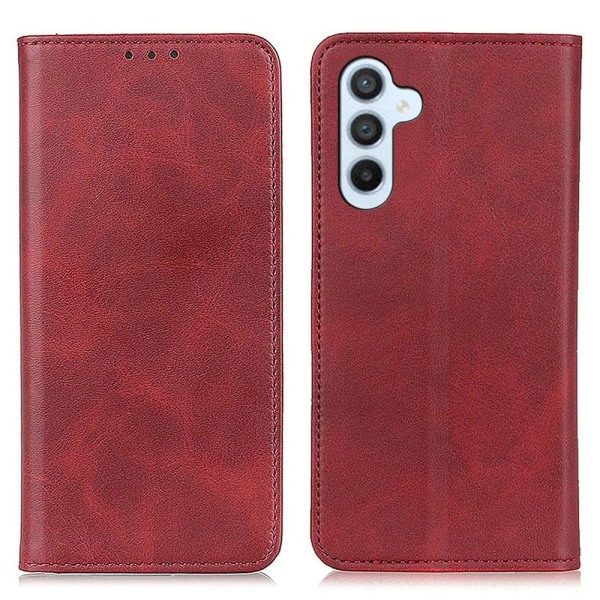 Äkta läder Samsung Galaxy M14 fodral - Röd Röd
