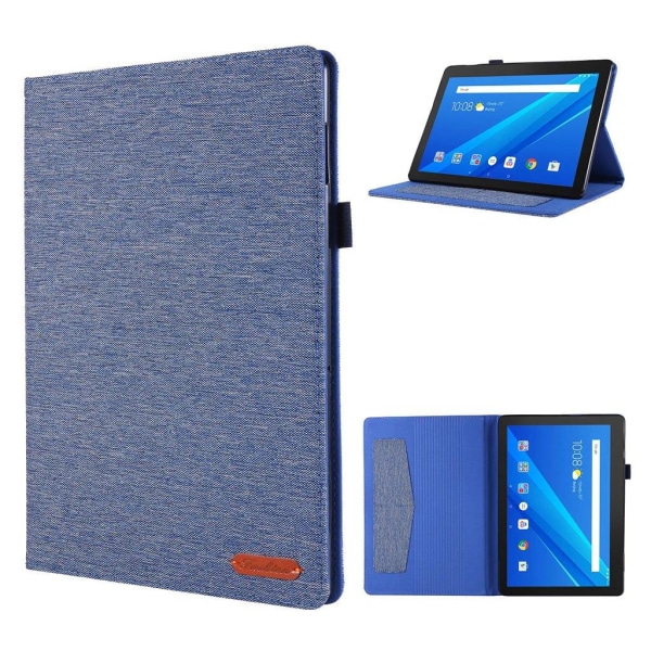Lenovo Tab M10 cloth leather flip case - Blue Blå