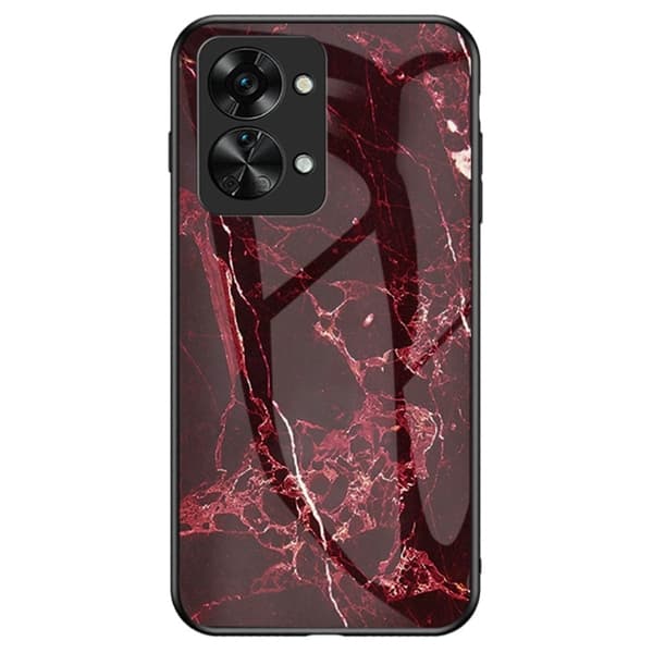 Fantasy Marble OnePlus Nord 2T deksel - Blodrød Marmor Red