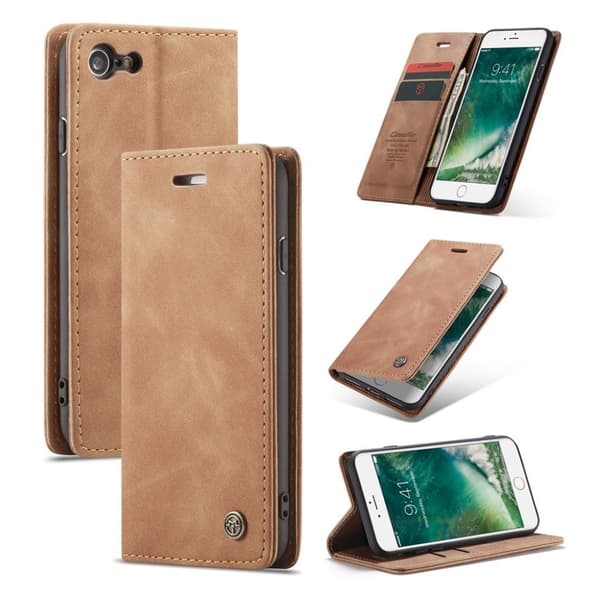 CaseMe iPhone SE 2020 Vintage Etui - Khaki Beige