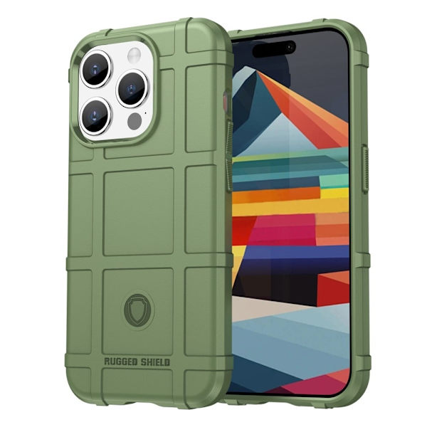 Rugged Shield etui - iPhone 15 Pro - Grøn Green