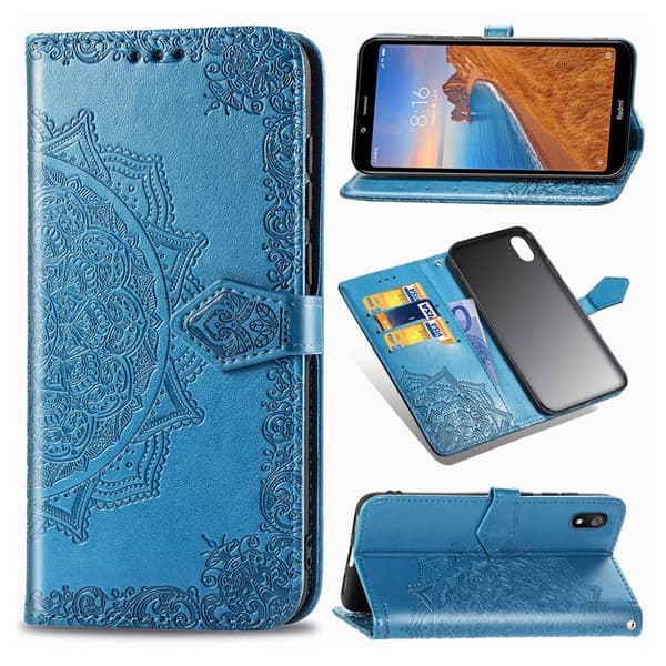 Mandala läder Xiaomi Redmi 7A fodral - Blå Blå
