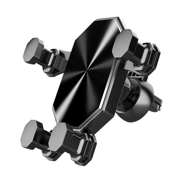 Universal drejeligt linkage luftudtag telefonbeslag - Metallisk Sort Black