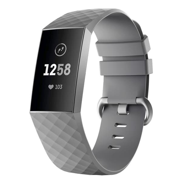 Fitbit Charge 3 klokkereim av silikon - grå Silver grey