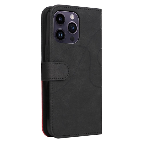 Teksturoitu nahkakotelo hihnalla iPhone 15 Pro Max - Musta Black