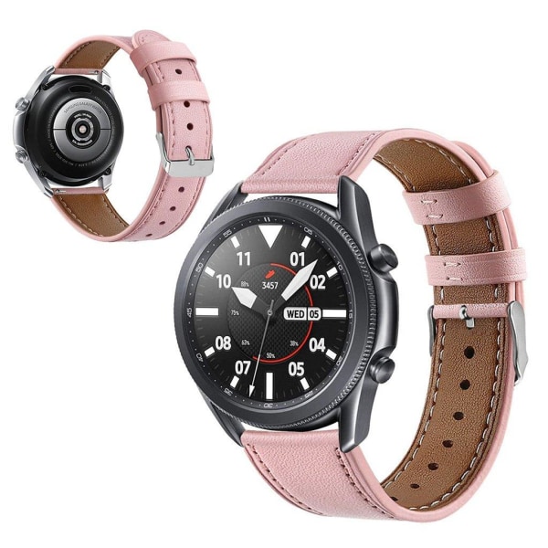 äkta läder klockarmband för Samsung Galaxy Watch 3 (41mm) - rosa Rosa