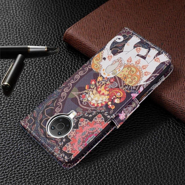 Wonderland Nokia G20 Flippetui - Blomst og Elefant Multicolor