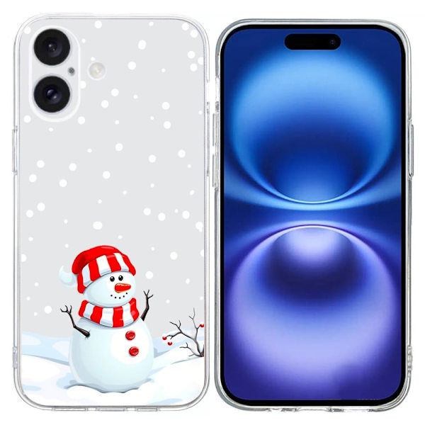 Vibe iPhone 16 Plus deksel - Snømann Red