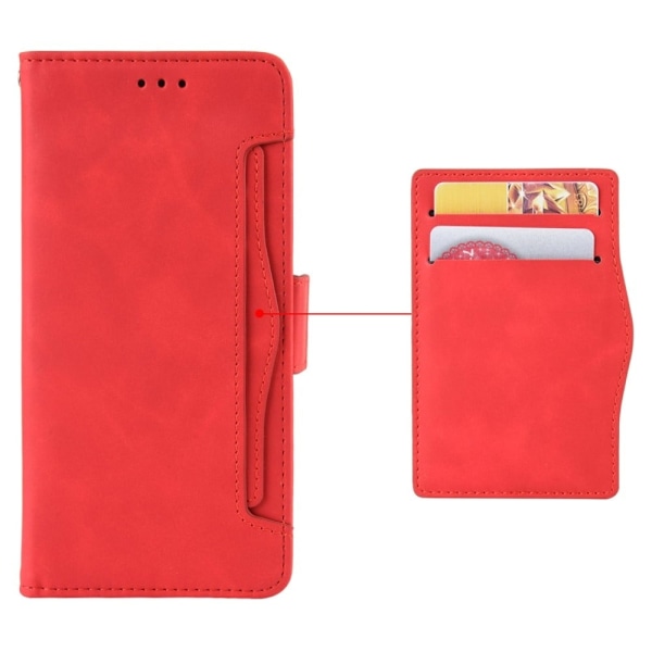 Stilfuldt Læder Etui med Pung til Samsung Galaxy A54 - Rød Red
