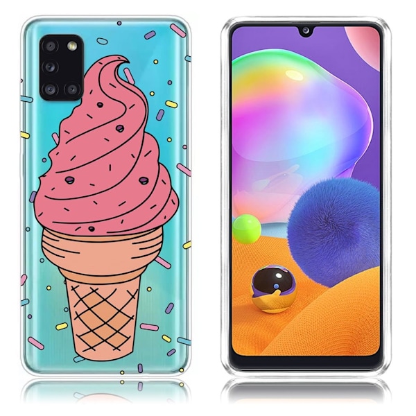 Deco Samsung Galaxy A31 kuoret - Punainen jäätelö Pink