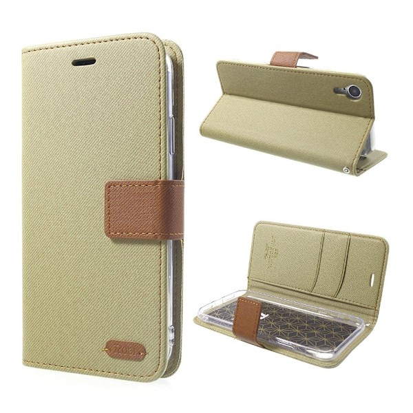 iPhone Xr ROAR KOREA Simply life synteetti nahkainen lompakko suojakotelo - Khaki Beige