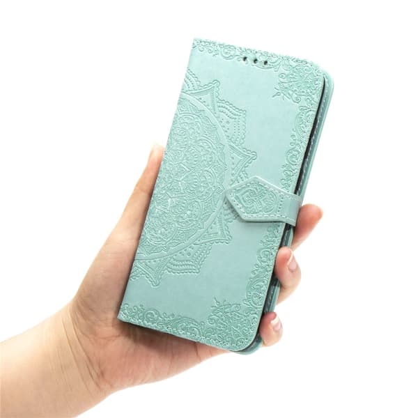 Mandala Samsung Galaxy A20e nahkakotelo - Vihreä Green