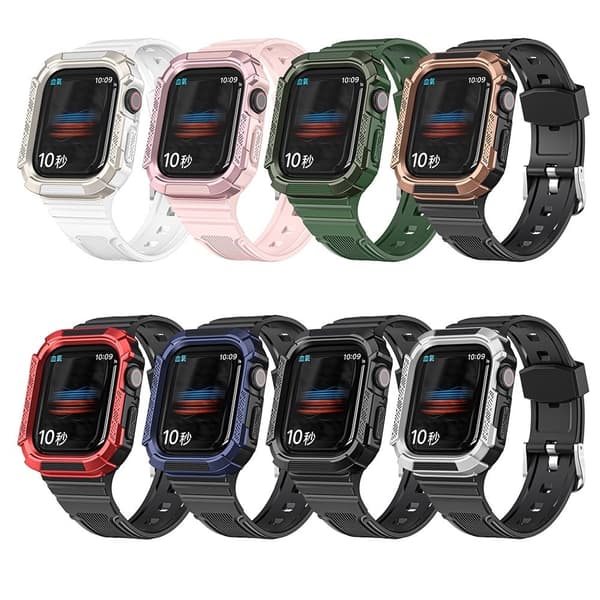 Apple Watch 40mm kaksivärinen suojus kellon hihnalla - Musta / Punainen Red