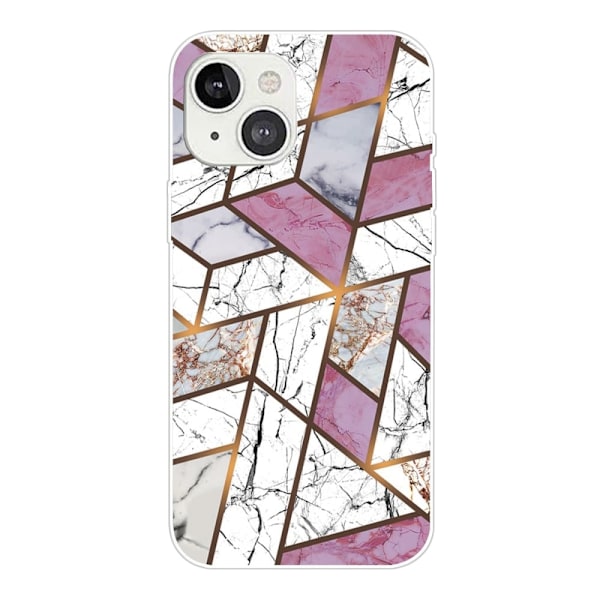 Marmormotiv iPhone 14 skal - Rosa / Vit / Grå Marmor multifärg