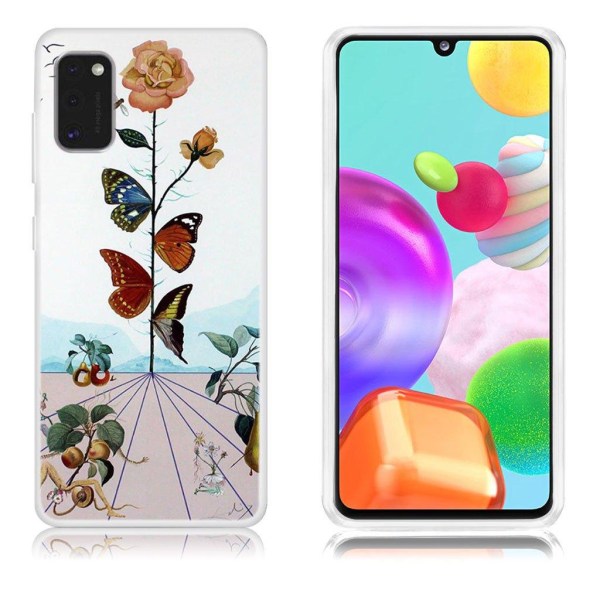 Deco Samsung Galaxy A41 Cover - Blomster og Sommerfugle Multicolor