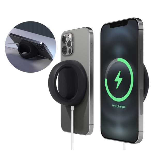 MagSafe trådløs oplader beskyttende silikoneetui - Sort Black