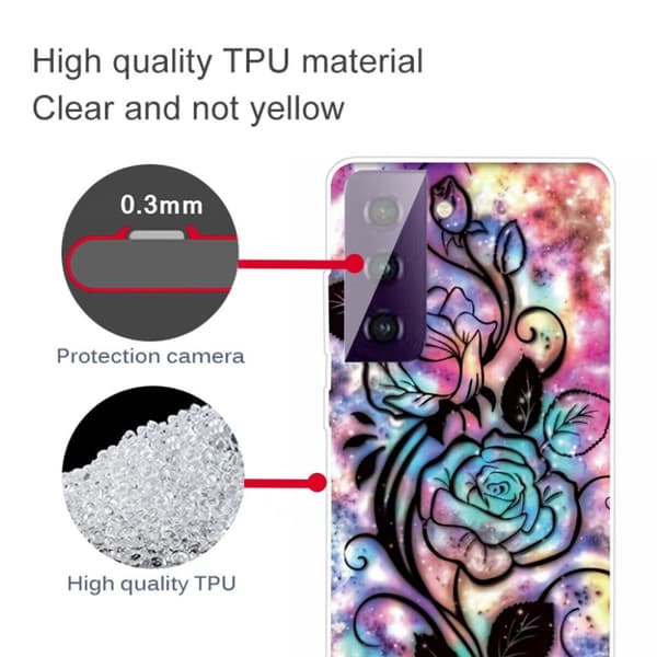 Deco Samsung Galaxy S21 Plus 5G kotelot - Ruusu Kuvio Multicolor