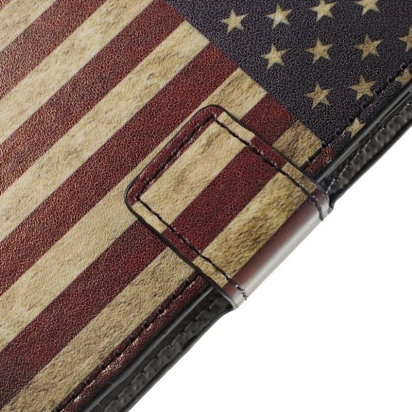 Huawei P30 Lite mønstret læder flip etui - USA Flag Multicolor