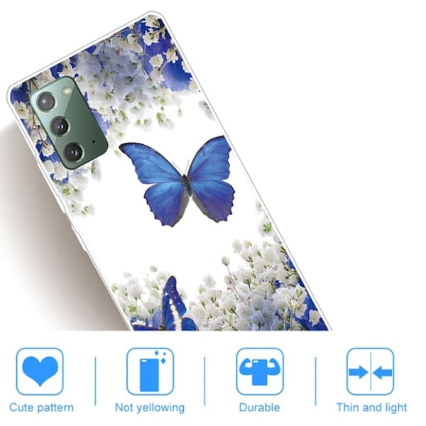 Deco Samsung Galaxy Note 20 kotelot - Sininen Perhosia Blue