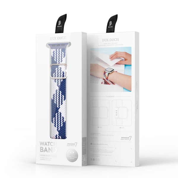 DUX DUCIS Apple Watch (41mm) elastisk nylon-urrem - Hvid / Blå Multicolor
