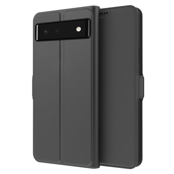 Glat og tyndt premium Google Pixel 6 læderetui - Sort Black