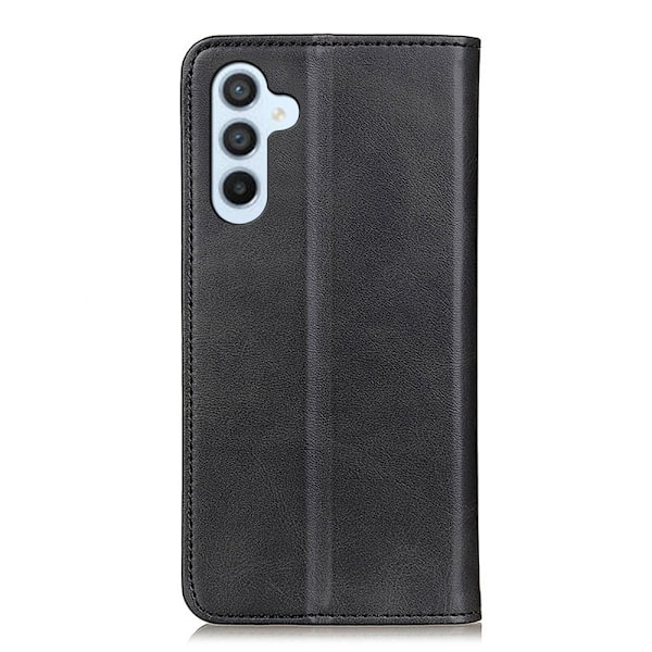 Flip Etui med Pung i Ægte Læder til Samsung Galaxy A54 - Sort Black