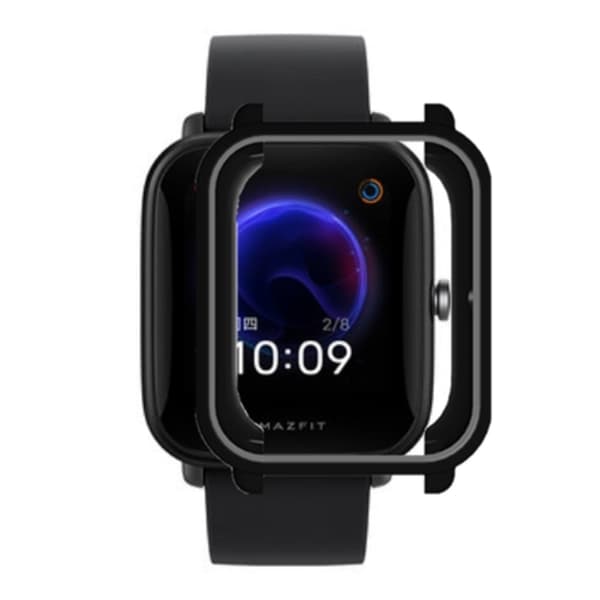 Huami Amazfit Bip Pop / Bip / Bip U Urkasse Ridsefast Soft T Frame Cover - Sort Black