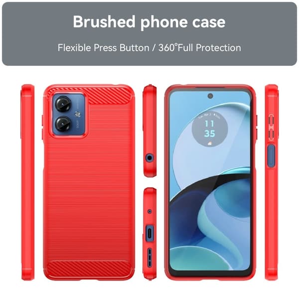 Carbon Flex Etui Motorola Moto G14 4g - Rød Red